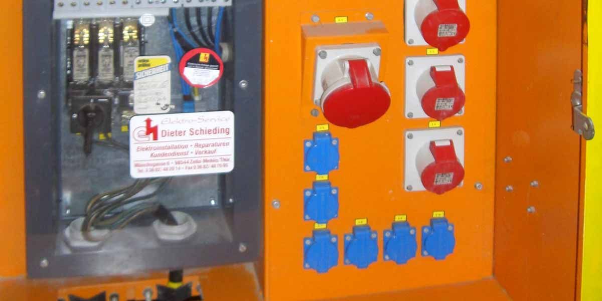 Elektro Service Schieding baustromanlagen baustromverteilerkasten baustellenbeleuchtung